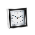 Alarm Clock, Black Enamel and Silver Case